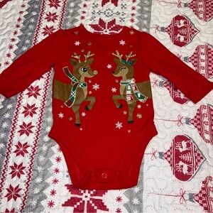 Holiday Time Baby Girls Size 0-3 months Christmas Reindeer Bodysuit